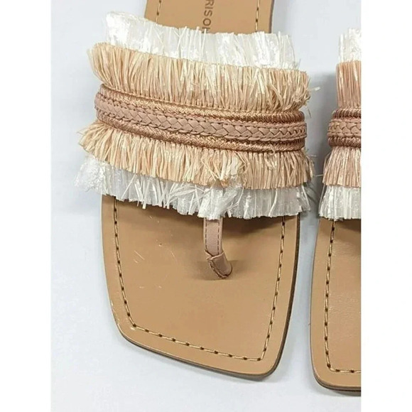 Sigerson Morrison Women's Avis Nude Raffia Thong Sandals Size 7 (MSRP $250) - Picture 3 of 9